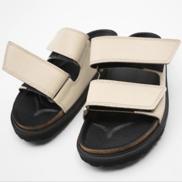 Zara Double Strap Sandals - Ecru - 38